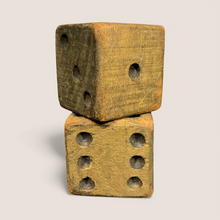 Load image into Gallery viewer, Exceptionally Worn Pair of Early American Wooden Gaming Dice