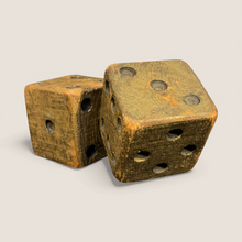 Load image into Gallery viewer, Exceptionally Worn Pair of Early American Wooden Gaming Dice