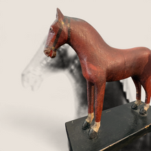 Load image into Gallery viewer, Pair of Hand Carved 19th C Wooden Horse Figurines