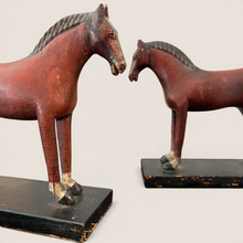Load image into Gallery viewer, Pair of Hand Carved 19th C Wooden Horse Figurines