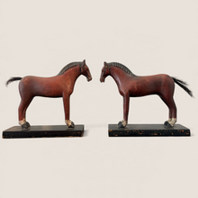 Load image into Gallery viewer, Pair of Hand Carved 19th C Wooden Horse Figurines