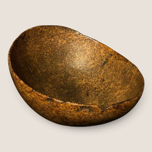 Load image into Gallery viewer, Ziebarth's Antiques handcrafted burl wood decorative bowl with intricate natural grain and rustic golden-brown finish.