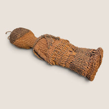 Load image into Gallery viewer, Ziebarth's Antiques handwoven fiber figurine featuring intricate brown knotting and organic rustic textures.