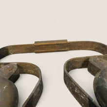 Load image into Gallery viewer, Ziebarth's Antiques vintage industrial metal protective goggles with weathered patina and rugged frame construction.