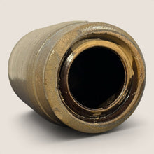 Load image into Gallery viewer, Ziebarth's Antiques vintage stoneware crock with a tan glaze and cylindrical shape, shown from an angled top view.