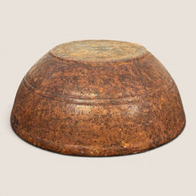 Load image into Gallery viewer, Ziebarth's Antiques handcrafted antique burl wood serving bowl with intricate grain and rich brown rustic finish.