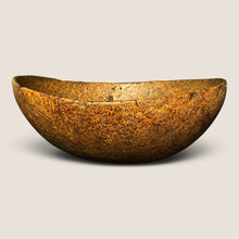 Load image into Gallery viewer, Ziebarth's Antiques handcrafted burl wood bowl with a unique, intricate golden-brown grain pattern and rustic texture.