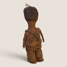 Load image into Gallery viewer, Ziebarth's Antiques handwoven brown fiber figurine featuring intricate knotting and rustic organic textures.