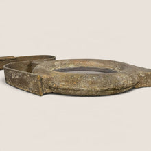 Load image into Gallery viewer, Ziebarth's Antiques vintage industrial protective goggles with a weathered metal frame and blue glass lenses.