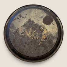 Load image into Gallery viewer, Ziebarth's Antiques vintage round metal serving tray with heavy patina and weathered surface texture