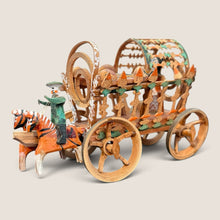 Load image into Gallery viewer, Ziebarth's Antiques hand-carved wooden horse-drawn carriage figurine with intricate painted folk art details.